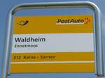 (180'726) - PostAuto-Haltestellenschild - Ennetmoos, Waldheim - am 24.