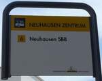 (193'956) - VERKEHRSBETRIEBE SCHAFFHAUSEN-Haltestellenschild - Neuhausen, Zentrum - am 10.