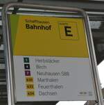 (269'302) - vb/sh-Haltestellenschild - Schaffhausen, Bahnhof - am 21.