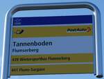 (246'487) - PostAuto-Haltestellenschild - Flumserberg, Tannenboden - am 24.