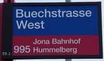 (269'822) - RJ-Haltestellenschild - Jona, Buechstrasse West - am 12.