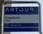 (282'812) - ARTOUR-Haltestellenschild - Arbon, Seeparksaal - am 5.