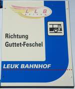 (130'850) - LLB-Haltestellenschild - Leuk, Bahnhof - am 1.