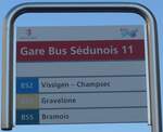 (158'080) - BUS Sdunois-Haltestellenschild - Sion, Gare - am 1.