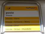 (178'120) - PostAuto-Haltestellenschild - Vissoie, poste - am 21. Januar 2017