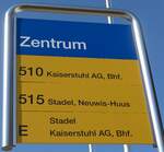 (169'330) - ZVV/PostAuto-Haltestellenschild - Stadel, Zentrum - am 19.