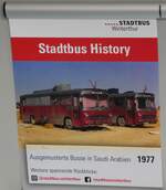 (259'608) - Plakat fr Stadtbus History am 24. Februar 2024 im Bus beim Bahnhof Winterthur Wlflingen 
