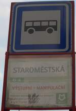 (198'757) - DPP-Haltestellenschild - Praha, Staromestsk - am 19.